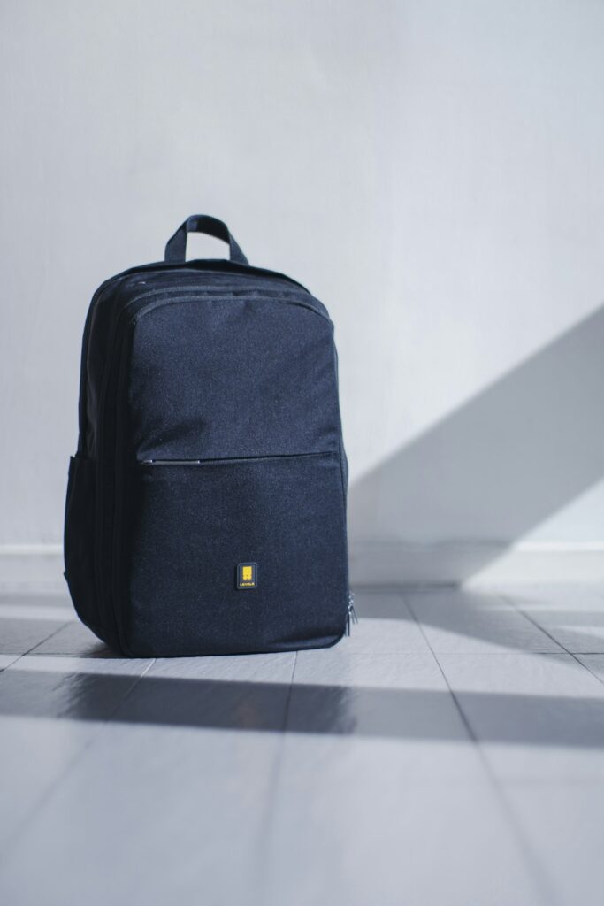 Leather goods flat lay